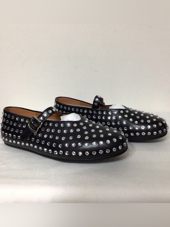 Shoes - Rhinestone Black Mary Jane Flats